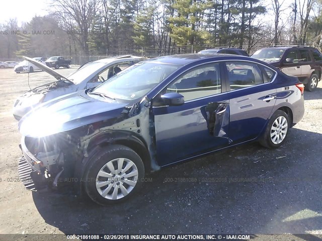 3N1AB7APXHL642357 - 2017 NISSAN SENTRA S/SV/SR/SL 蓝色 照片 2