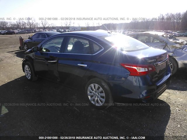 3N1AB7APXHL642357 - 2017 NISSAN SENTRA S/SV/SR/SL 蓝色 照片 3