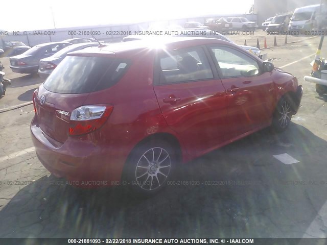 2T1KU40EX9C064209 - 2009 TOYOTA COROLLA MATRIX  RED photo 4