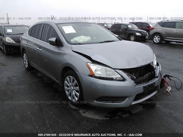 3N1AB7AP6EL648992 - 2014 NISSAN SENTRA S/SV/SR/SL GRAY photo 1