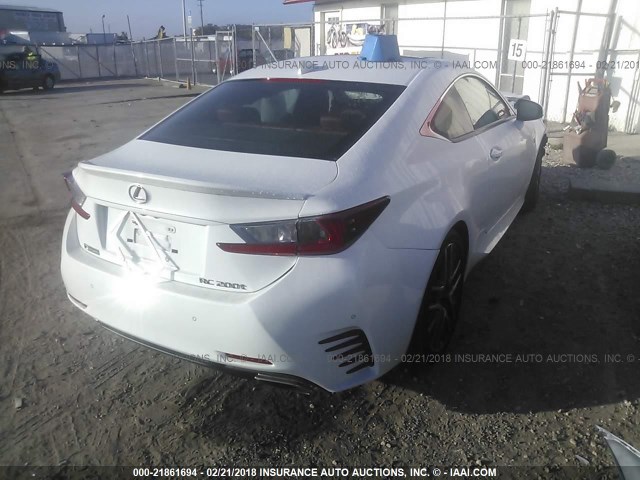 JTHHA5BC3G5000395 - 2016 LEXUS RC 200T WHITE photo 4