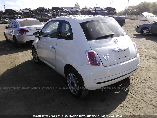 3C3CFFAR7DT546013 - 2013 FIAT 500 POP WHITE photo 3