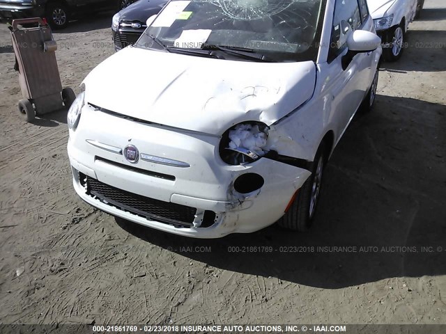 3C3CFFAR7DT546013 - 2013 FIAT 500 POP WHITE photo 6