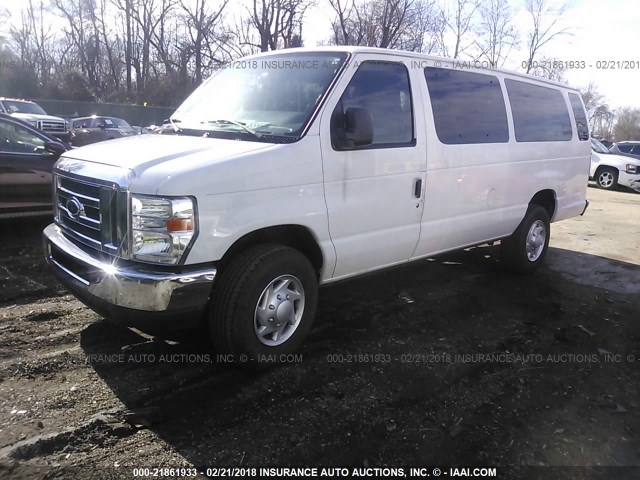 1FBSS3BLXDDA52489 - 2013 FORD ECONOLINE E350 SUPER DUTY WAGON WHITE photo 2