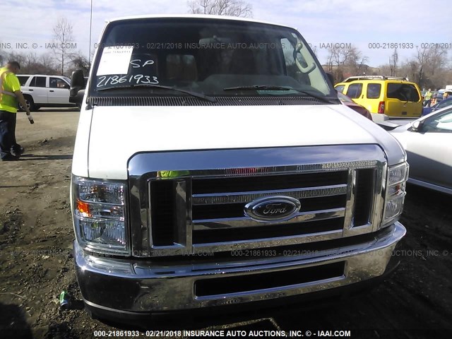 1FBSS3BLXDDA52489 - 2013 FORD ECONOLINE E350 SUPER DUTY WAGON WHITE photo 6