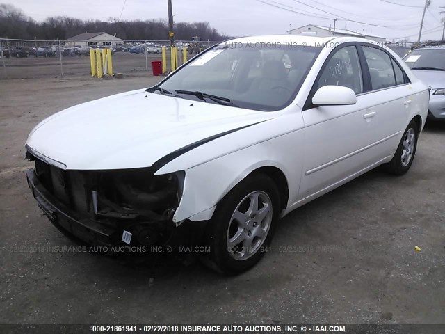 5NPEU46F76H090255 - 2006 HYUNDAI SONATA GLS/LX WHITE photo 2