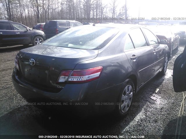 4T4BF3EK7BR182800 - 2011 TOYOTA CAMRY SE/LE/XLE Сұр фото 4