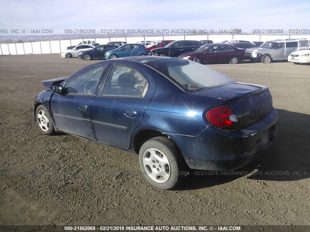 1B3ES16C82D550566 - 2002 DODGE NEON S BLUE photo 3