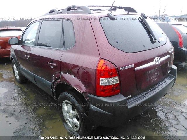 KM8JN72D15U211637 - 2005 HYUNDAI TUCSON GLS/LX BURGUNDY photo 3