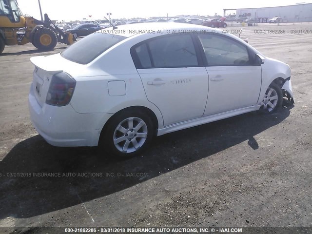 3N1AB6AP2CL606441 - 2012 NISSAN SENTRA 2.0/2.0S/SR/2.0SL WHITE photo 4