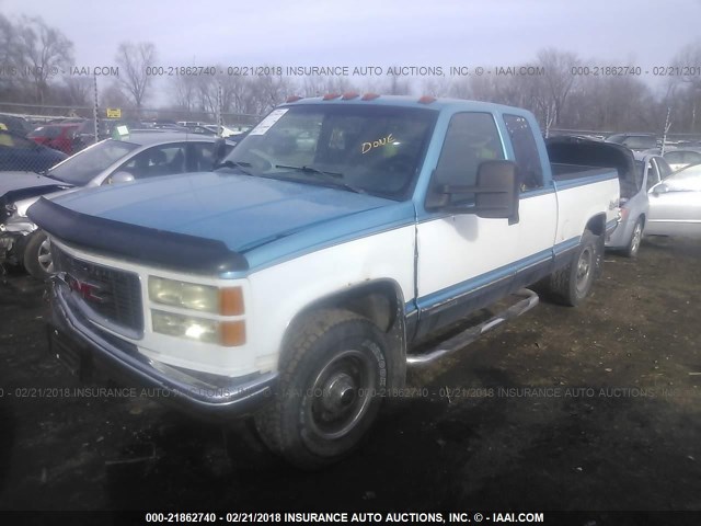 1GTFK29K5SE522536 - 1995 GMC SIERRA K2500 BLUE photo 2