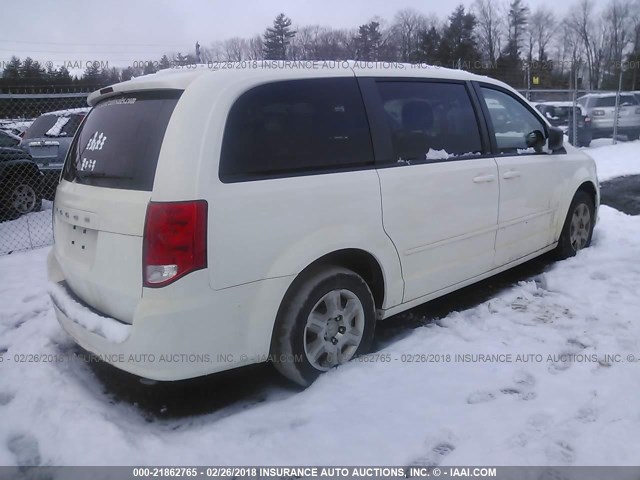 2C4RDGBG2CR288208 - 2012 DODGE GRAND CARAVAN SE WHITE photo 4