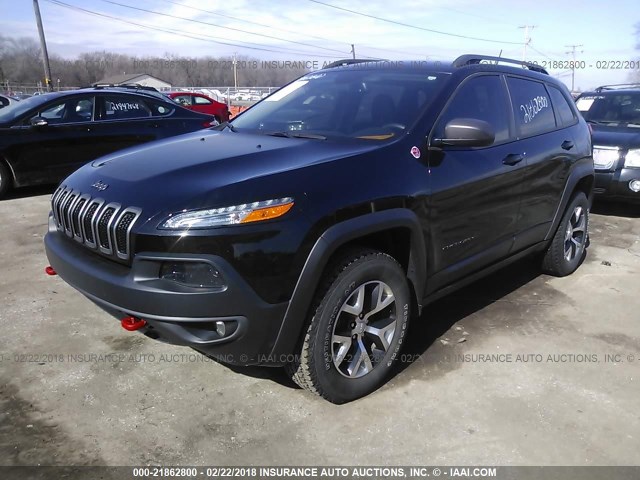 1C4PJMBS1FW705333 - 2015 JEEP CHEROKEE TRAILHAWK BLACK photo 2