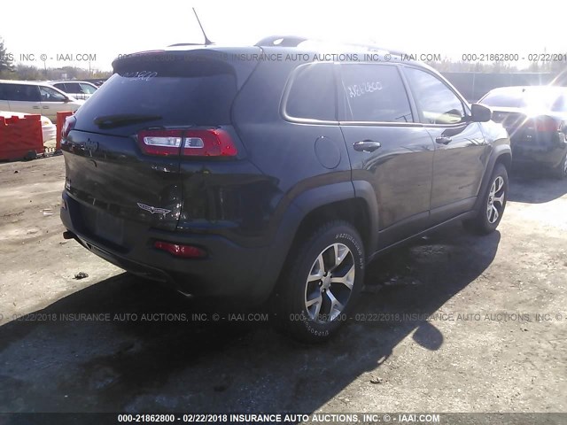 1C4PJMBS1FW705333 - 2015 JEEP CHEROKEE TRAILHAWK BLACK photo 4