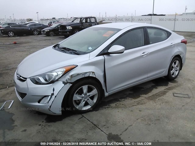 5NPDH4AE7DH377025 - 2013 HYUNDAI ELANTRA GLS/LIMITED SILVER photo 2