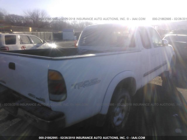 5TBBT44103S343525 - 2003 TOYOTA TUNDRA ACCESS CAB SR5 WHITE photo 4