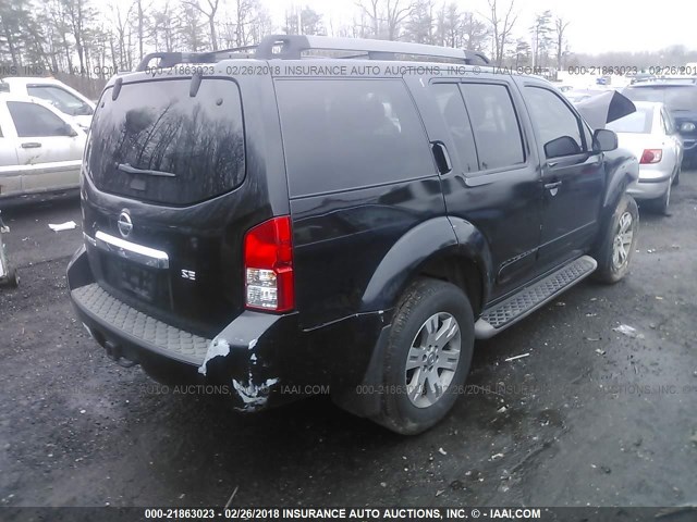 5N1AR18B29C616750 - 2009 NISSAN PATHFINDER S/LE/SE BLACK photo 4