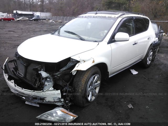 JN8AZ08W87W667333 - 2007 NISSAN MURANO SL/SE/S WHITE photo 2