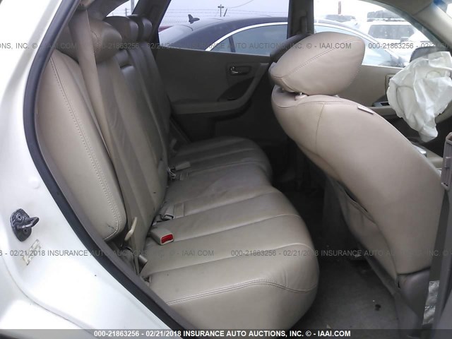 JN8AZ08W87W667333 - 2007 NISSAN MURANO SL/SE/S WHITE photo 8