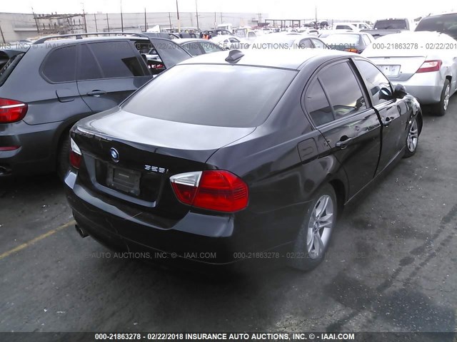 WBAVC53588FZ89284 - 2008 BMW 328 I SULEV BLACK photo 4