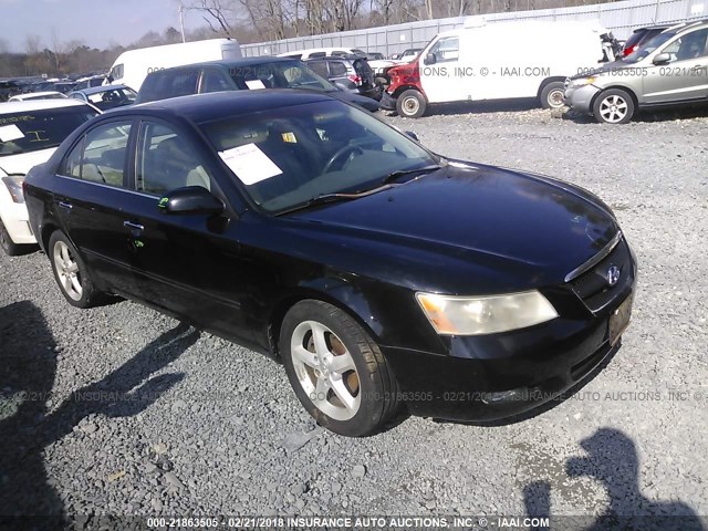 5NPEU46F76H042254 - 2006 HYUNDAI SONATA GLS/LX BLACK photo 1