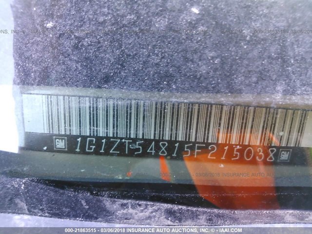 1G1ZT54815F215038 - 2005 CHEVROLET MALIBU LS 金色 照片 9