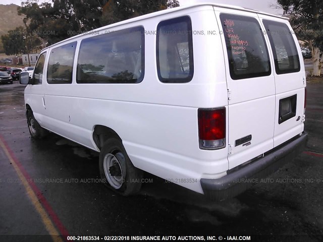 1FBSS31L67DA45609 - 2007 FORD ECONOLINE E350 SUPER DUTY WAGON WHITE photo 3