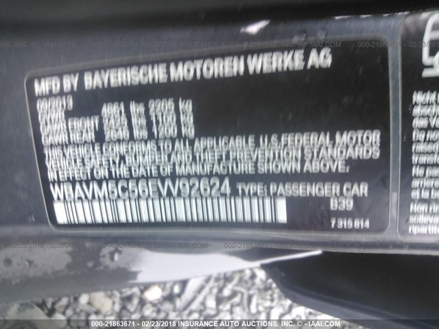 WBAVM5C56EVV92624 - 2014 BMW X1 XDRIVE35I GRAY photo 9