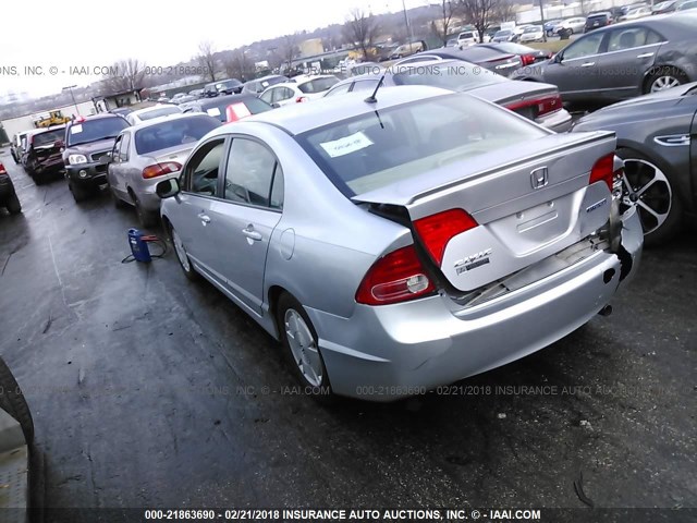 JHMFA36238S017245 - 2008 HONDA CIVIC HYBRID SILVER photo 3