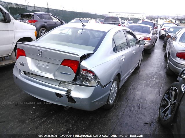 JHMFA36238S017245 - 2008 HONDA CIVIC HYBRID SILVER photo 4