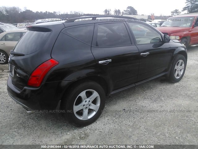 JN8AZ08W03W230131 - 2003 NISSAN MURANO SL/SE BLACK photo 4