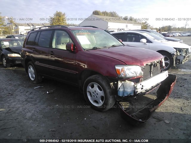 JTEEP21AX60177468 - 2006 TOYOTA HIGHLANDER LIMITED RED photo 1