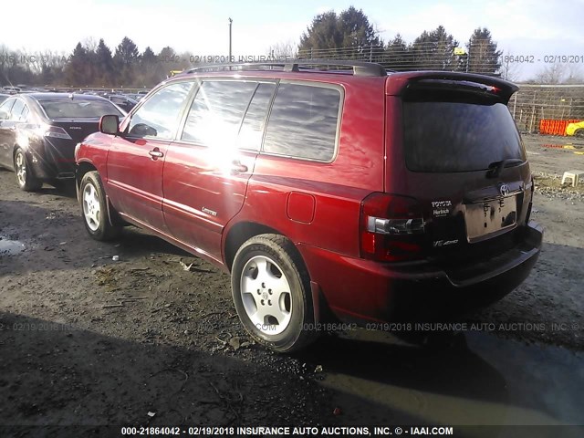 JTEEP21AX60177468 - 2006 TOYOTA HIGHLANDER LIMITED RED photo 3