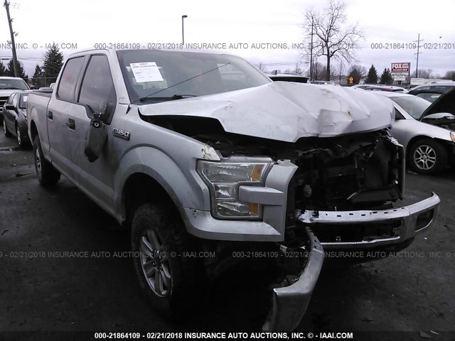 1FTFW1EF0FKD34375 - 2015 FORD F150 SUPERCREW SILVER photo 1