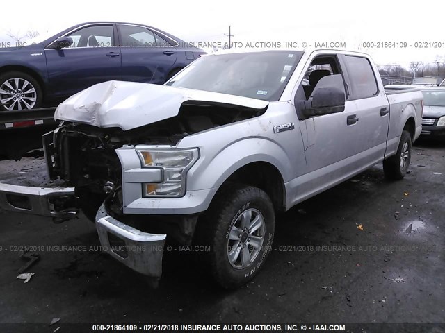 1FTFW1EF0FKD34375 - 2015 FORD F150 SUPERCREW SILVER photo 2