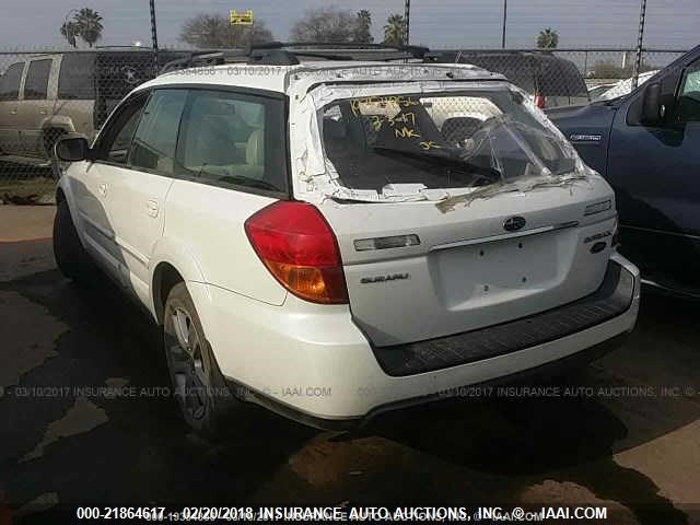 4S4BP86CX74330344 - 2007 SUBARU LEGACY OUTBACK 3.0R LL BEAN WHITE photo 3