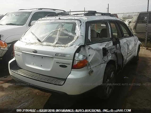 4S4BP86CX74330344 - 2007 SUBARU LEGACY OUTBACK 3.0R LL BEAN WHITE photo 4