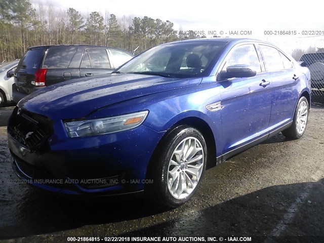 1FAHP2F84EG101327 - 2014 FORD TAURUS LIMITED BLUE photo 2