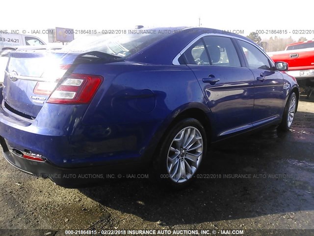 1FAHP2F84EG101327 - 2014 FORD TAURUS LIMITED BLUE photo 4