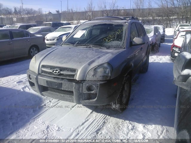 KM8JN12D25U108059 - 2005 HYUNDAI TUCSON GLS/LX SILVER photo 2