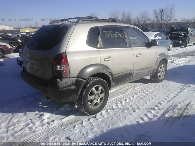 KM8JN12D25U108059 - 2005 HYUNDAI TUCSON GLS/LX SILVER photo 4