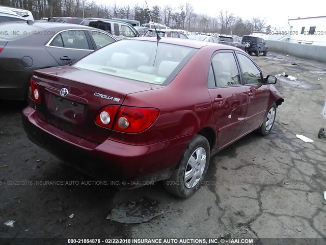 1NXBR32E25Z443142 - 2005 TOYOTA COROLLA CE/LE/S RED photo 4