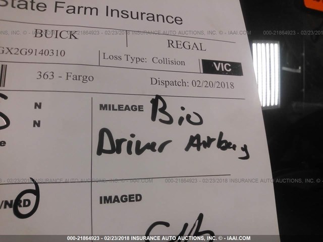 2G4GU5GX2G9140310 - 2016 BUICK REGAL GS Noir photo 7