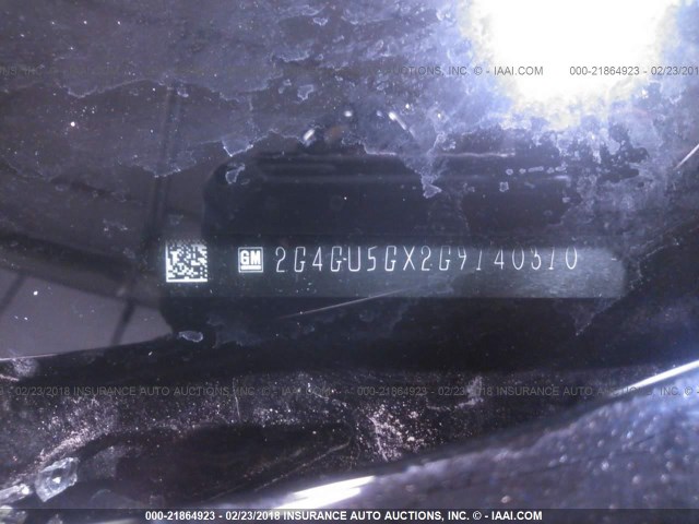 2G4GU5GX2G9140310 - 2016 BUICK REGAL GS Noir photo 9