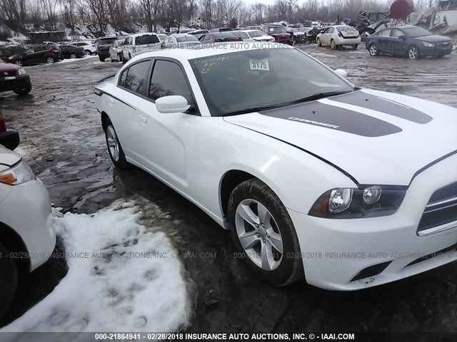 2C3CDXHGXEH329081 - 2014 DODGE CHARGER SXT WHITE photo 1