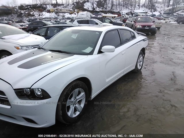 2C3CDXHGXEH329081 - 2014 DODGE CHARGER SXT WHITE photo 2