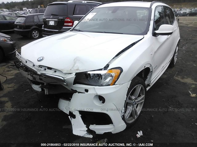 5UXWX7C58E0E79315 - 2014 BMW X3 XDRIVE35I WHITE photo 2