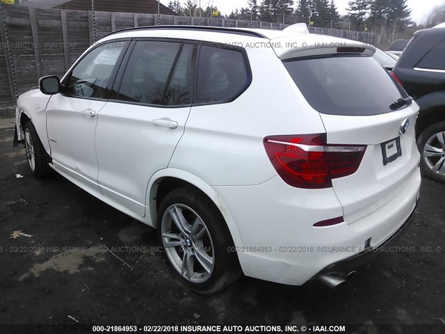 5UXWX7C58E0E79315 - 2014 BMW X3 XDRIVE35I WHITE photo 3