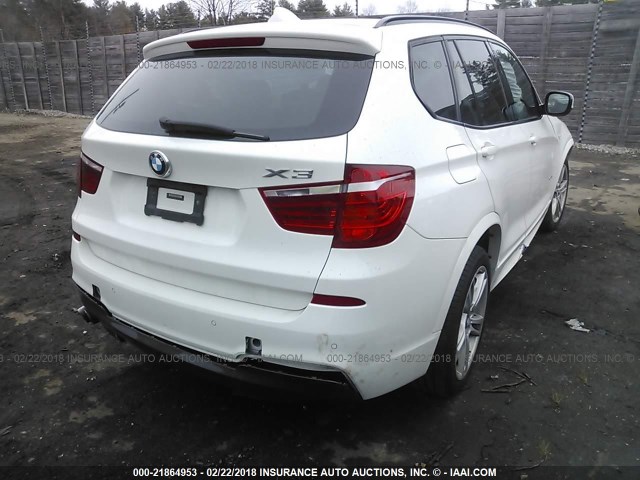 5UXWX7C58E0E79315 - 2014 BMW X3 XDRIVE35I WHITE photo 4