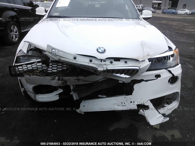 5UXWX7C58E0E79315 - 2014 BMW X3 XDRIVE35I WHITE photo 6